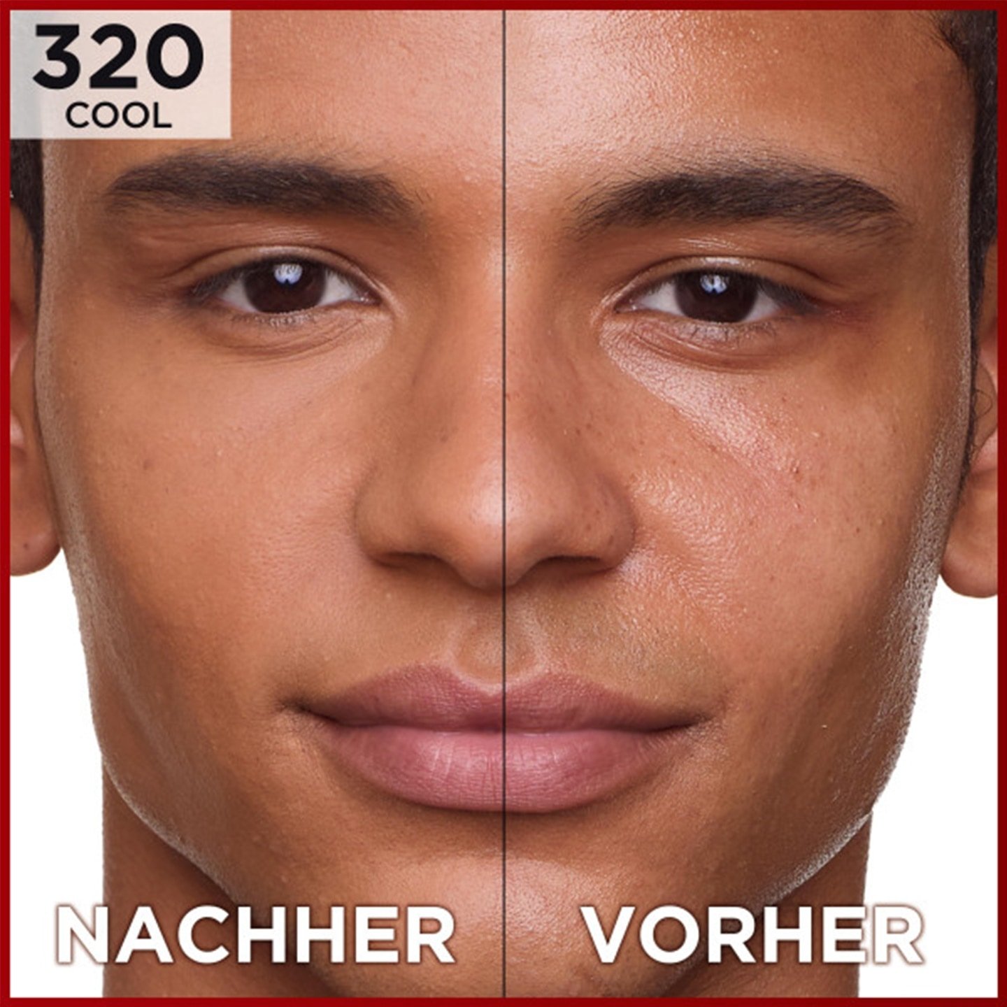 L'Oréal Matte Cover Foundation  Vorher-Nachher Bild